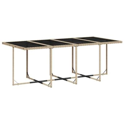 9-delige Tuinset met kussens poly rattan gemengd beige