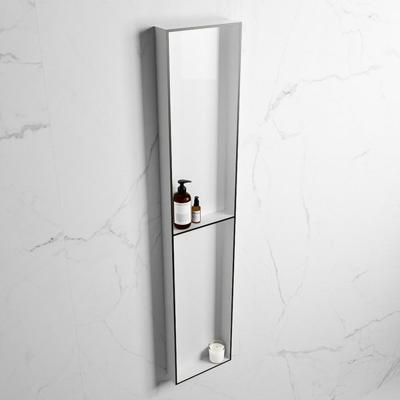 MONDIAZ EASY Nis 89,5x29,5cm in solid surface kleur Urban | Talc. 2 vakken geschikt voor in- of opbouw