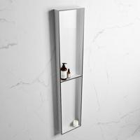 MONDIAZ EASY Nis 89,5x29,5cm in solid surface kleur Urban | Talc. 2 vakken geschikt voor in- of opbouw - thumbnail