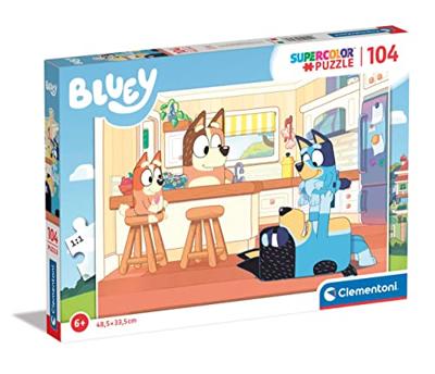 Clementoni legpuzzel - bluey in de keuken, 104st. - thumbnail
