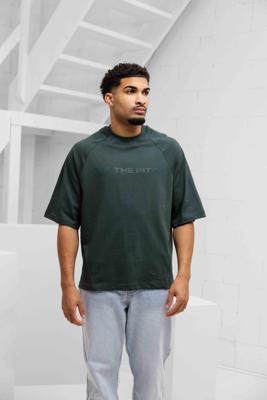 Off The Pitch Raglan Loose Fit T-shirt Heren Donkergroen - Maat S - Kleur: Donkergroen | Soccerfanshop