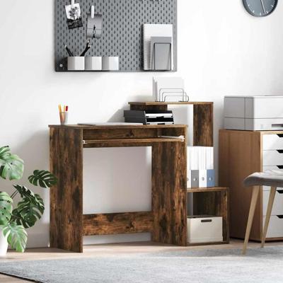 Bureau met plank Gerookt eiken 106 x 40 x 88.5 cm Bewerkt hout