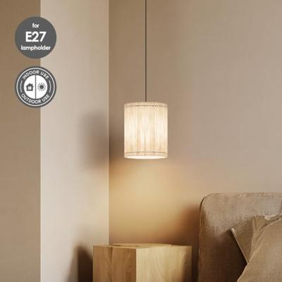 Papieren Gevouwen Lampenkap - Cilindrisch - White - ø20 x 24 cm - E27 fitting - Voor Tafellampen - Ontworpen voor woonkamer en eetkamer