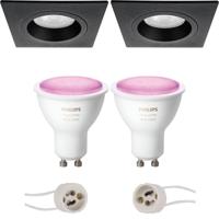 Philips Hue Inbouw LED Spot Set 93mm Mat Zwart - GU10 White & Color - thumbnail