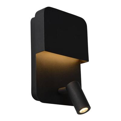 Lucide BOXER - Bedlamp / Wandlamp - LED - 3000K - Met USB oplaadpunt - Zwart Lucide BOXER - Bedlamp / Wandlamp - LED - 3000K - Met USB oplaadpunt - Zwart