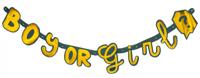 Letterslinger Gender Reveal 'Boy or Girl' Goud/Groen (1,3m) - thumbnail