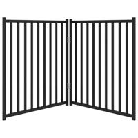 Hondenhek inklapbaar 2 panelen 160 cm massief vurenhout zwart - thumbnail