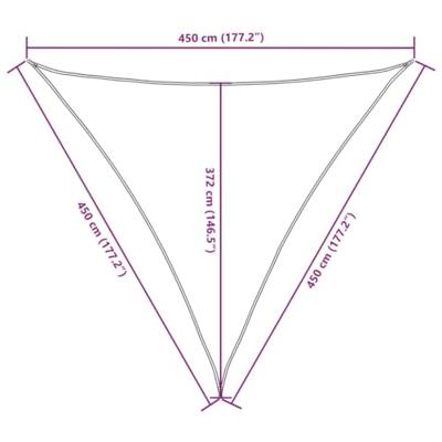 Zonnescherm driehoekig 4,5x4,5x4,5 m oxford stof crmekleurig Zonnescherm driehoekig 4,5x4,5x4,5 m oxford stof crmekleurig