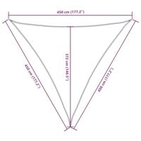 Zonnescherm driehoekig 4,5x4,5x4,5 m oxford stof crmekleurig - thumbnail