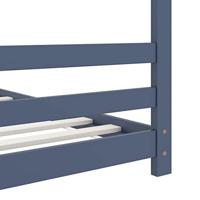 Kinderbedframe massief grenenhout grijs 70x140 cm - thumbnail