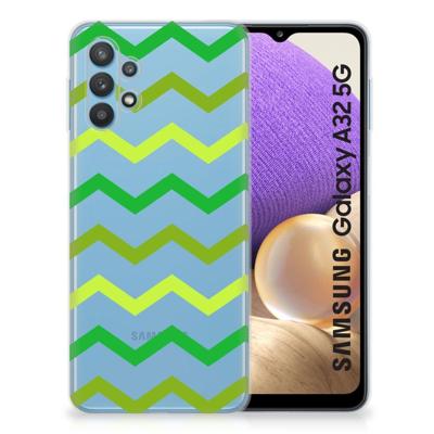 Samsung Galaxy A32 5G | TPU bumper | Zigzag Groen Samsung Galaxy A32 5G | TPU bumper | Zigzag Groen