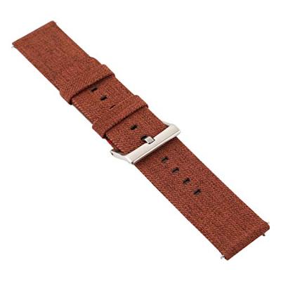 Canvas nylon bandje Fitbit Versa 1 / 2 & Lite - Bruin - thumbnail