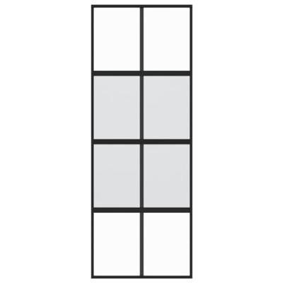 VidaXL Schuifdeur 76x205 cm gehard glas en aluminium zwart - thumbnail