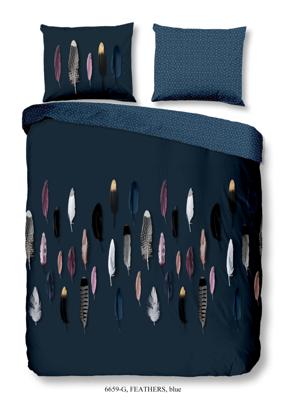 Good Morning Dekbedovertrek "veren" - Blauw - (240x200/220 cm) - Katoen
