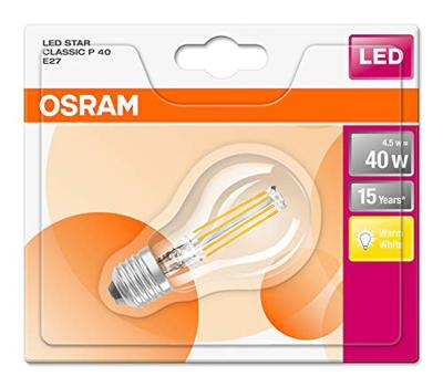 OSRAM LED Energielabel A++ (A++ - E) E27 Kogel 4 W = 40 W Warmwit (Ø x l) 45 mm x 77 mm Filament / Retro-LED 1 stuk(s) OSRAM LED Energielabel A++ (A++ - E) E27 Kogel 4 W = 40 W Warmwit (Ø x l) 45 mm x 77 mm Filament / Retro-LED 1 stuk(s)