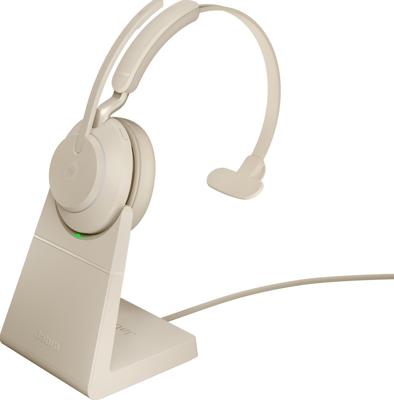 Jabra Evolve2 65 Headset Draadloos Hoofdband Kantoor/callcenter USB Type-A Bluetooth Beige