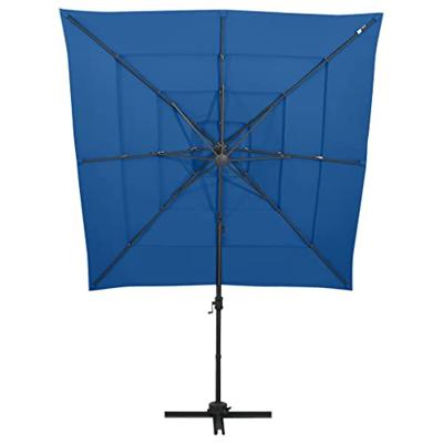 VidaXL Parasol 4-laags met aluminium paal 250x250 cm azuurblauw