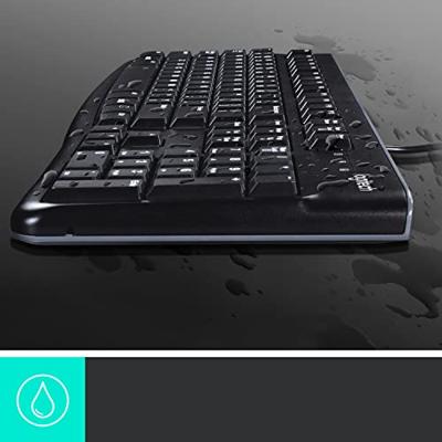 Logitech MK120 Desktop (Qwerty) Toetsenbord Zwart - thumbnail