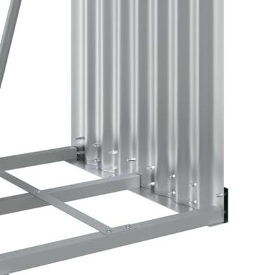 Haardhoutopslag 40x45x170 cm gegalvaniseerd staal zilverkleurig