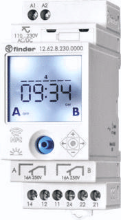 Finder 12.62.8.230.0000 Schakelklok voor DIN-rails 230 V/DC, 230 V/AC Weekprogramma