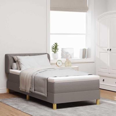 Boxspringbed met matras creme 90x200 cm stof Taupe 100 x 200 cm