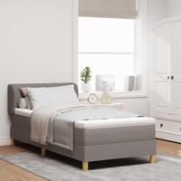 Boxspringbed met matras creme 90x200 cm stof Taupe 100 x 200 cm - thumbnail