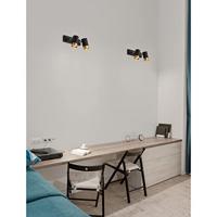 Lyora PlafondspotPogno 2-lichts zwart met goud - 9111434 - thumbnail