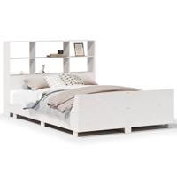 Bedframe zonder matras massief grenenhout wit 160x200 cm - thumbnail