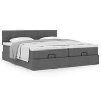 Ottoman bed met matrassen 160x200cm stof donkergrijs - thumbnail