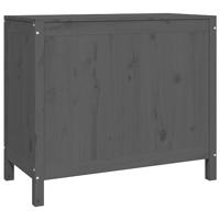 Wasmand 88,5x44x76 cm massief grenenhout grijs - thumbnail