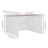 VidaXL Garage voor robotmaaier 86x90x52/57 cm poly rattan bruin - thumbnail