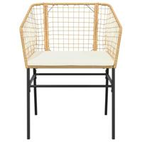 5-delige Tuinset met kussens poly rattan glas bruin - thumbnail