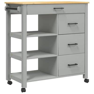 Keukentrolley MONZA 84x40x88,5 cm massief grenenhout