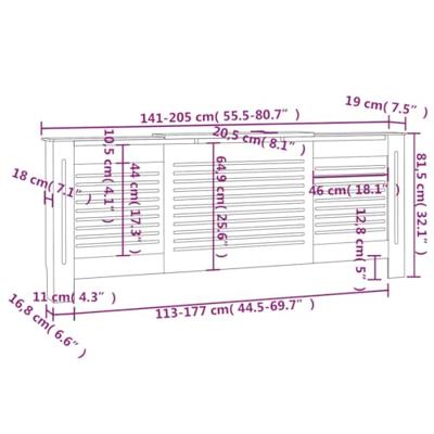 VidaXL Radiatorombouw 205 cm mdf zwart - thumbnail