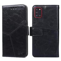 Voor Samsung Galaxy A31(EU-versie) Geometrische stiksels horizontale flip TPU + PU lederen hoes met Holder & Card Slots & Wallet(Zwart) - thumbnail