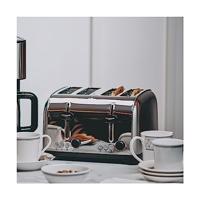 Broodrooster voor 4 sneetjes - LIVOO - DOD197 - 1700 W - 2 onafhankelijke en instelbare thermostaten: 7 standen - Roestvrij staal - thumbnail