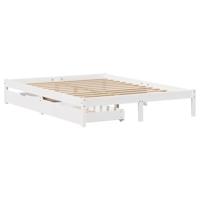 Bedframe zonder matras massief grenenhout wit 140x200 cm - thumbnail