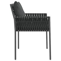 Tuinstoelen 2 st met kussens 54x61x83 cm poly rattan zwart - thumbnail