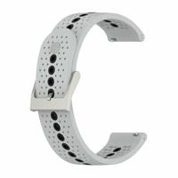 By Qubix - Compatible met Garmin Forerunner 55/245 / 645 - Dot Pattern bandje - Grijs - Compatible Garmin bandje - Bandbreedte: 20mm - thumbnail