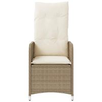 Tuinstoelen 2 st verstelbaar met tafel poly rattan beige - thumbnail