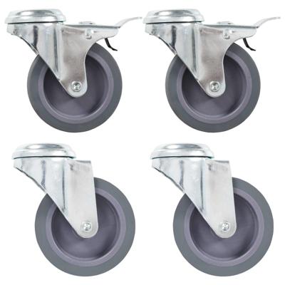 VidaXL 12 st zwenkwielen met boutgaten 75 mm