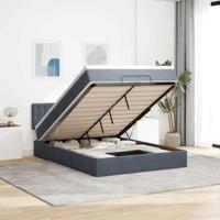 Ottoman bed met matras 140x190cm fluweel donkergrijs - thumbnail