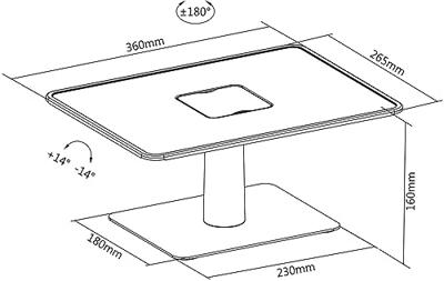 My Wall HT 8 L Monitorverhoging Staand, Zwenkbaar, Kantelbaar Afstand vloer-plafond (max.): 160 mm Zwart