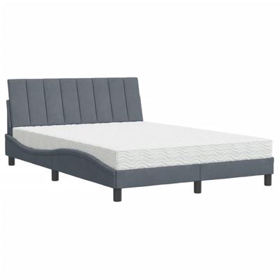 Bed met matras fluweel donkergrijs 120x200 cm - thumbnail