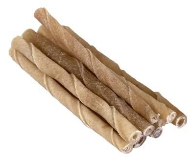 Petsnack - hondensnack - snack twisted stick - staafjes gedraaid - gedroogde buffelhuid - 12.5 cm 9/10 mm - 50 stuks
