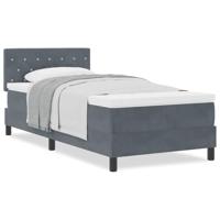 Boxspringbed met Matras met matras Donkergrijs 90 x 190 cm Stof - thumbnail