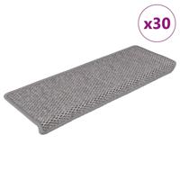 Trapmatten zelfklevend Sisal-Look 30 st 65x21x4cm zilverkleurig - thumbnail