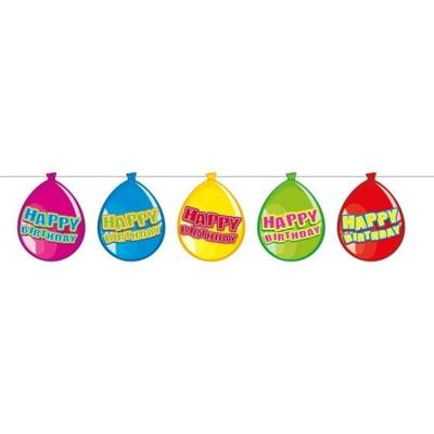 Folat BV Vlaggenlijn ballonnen happy birthday, 10mtr. Folat BV Vlaggenlijn ballonnen happy birthday, 10mtr.