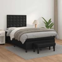 Boxspring met matras kunstleer zwart 120x190 cm - thumbnail