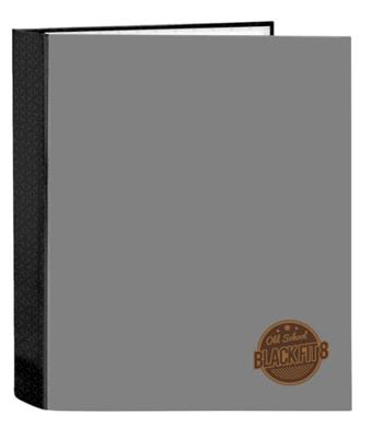 Ringmap BlackFit8 Old school Zwart Grijs A4 27 x 33 x 6 cm